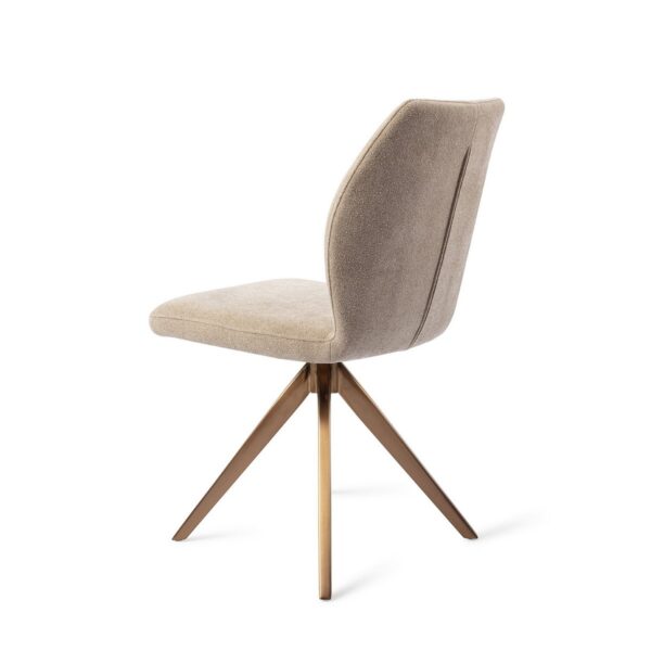 Set 2 scaune dining rotative din tesatura bej/roze Ikata - imagine 3
