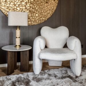 Fotoliu alb din blana artificiala Montana