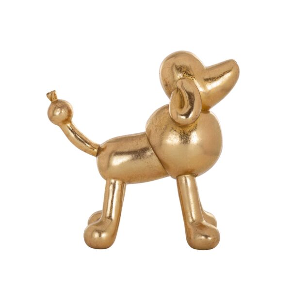 Decoratiune din polirasina aurie Dog Miro - imagine 2