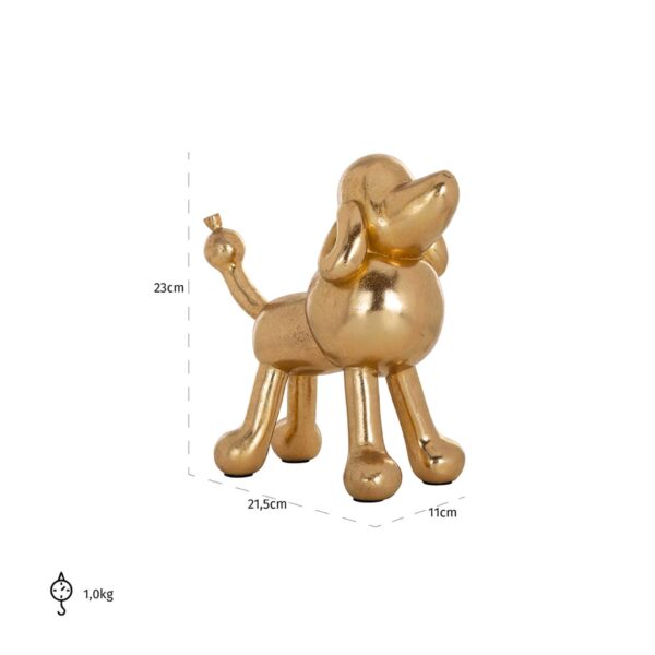 Decoratiune din polirasina aurie Dog Miro - imagine 4