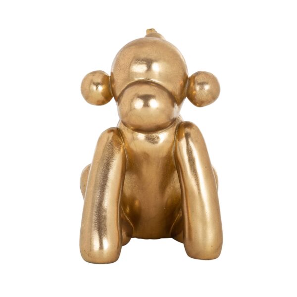 Decoratiune din polirasina aurie Monkey - imagine 3