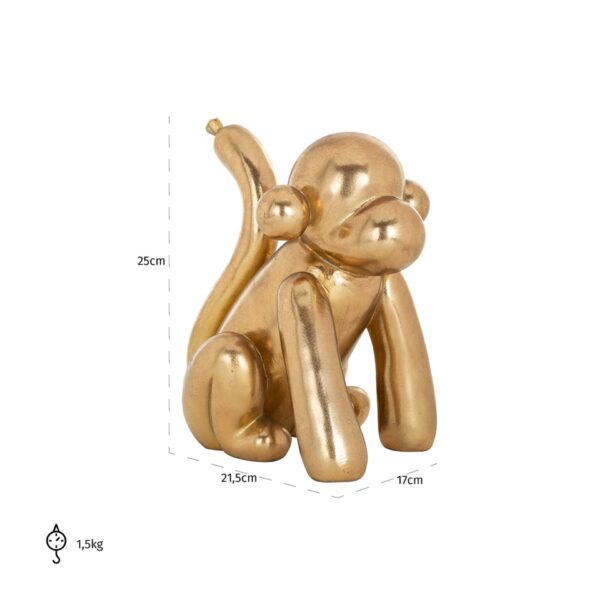 Decoratiune din polirasina aurie Monkey - imagine 4