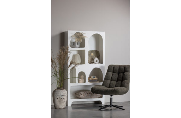 Dulap alb din lemn 180x95 cm Japandi - imagine 3