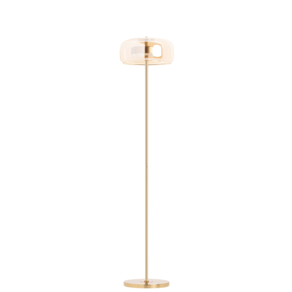 Lampadar auriu din fier si cristal Karen