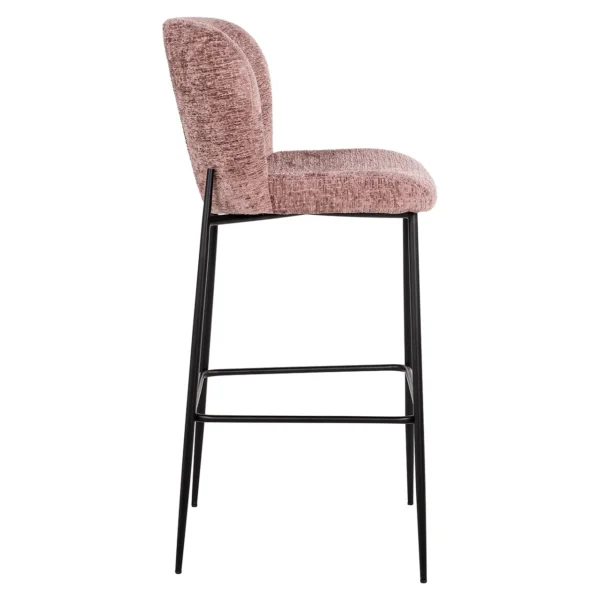Scaun de bar din tesatura roz h105,5 Gloria - imagine 3