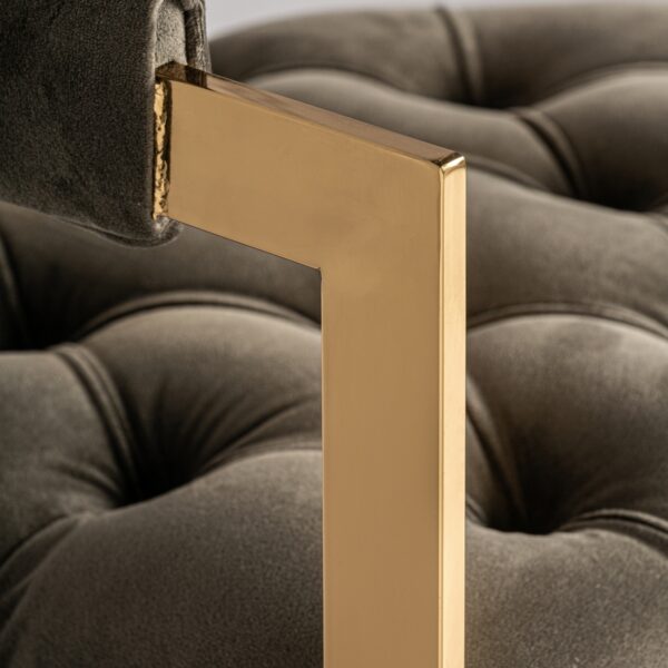 Scaun de bar maro din catifea cu picioare de inox Ludmill - imagine 6