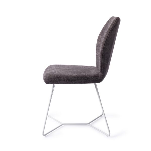 Set 2 scaune dining din tesatura gri inchis/alb Ikata - imagine 4