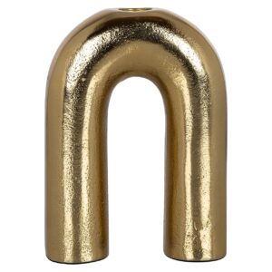 Suport lumanare din aluminiu auriu 15 cm Rona