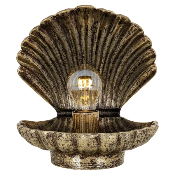 Veioza auriu vintage din aluminiu si fier Pearl - imagine 2