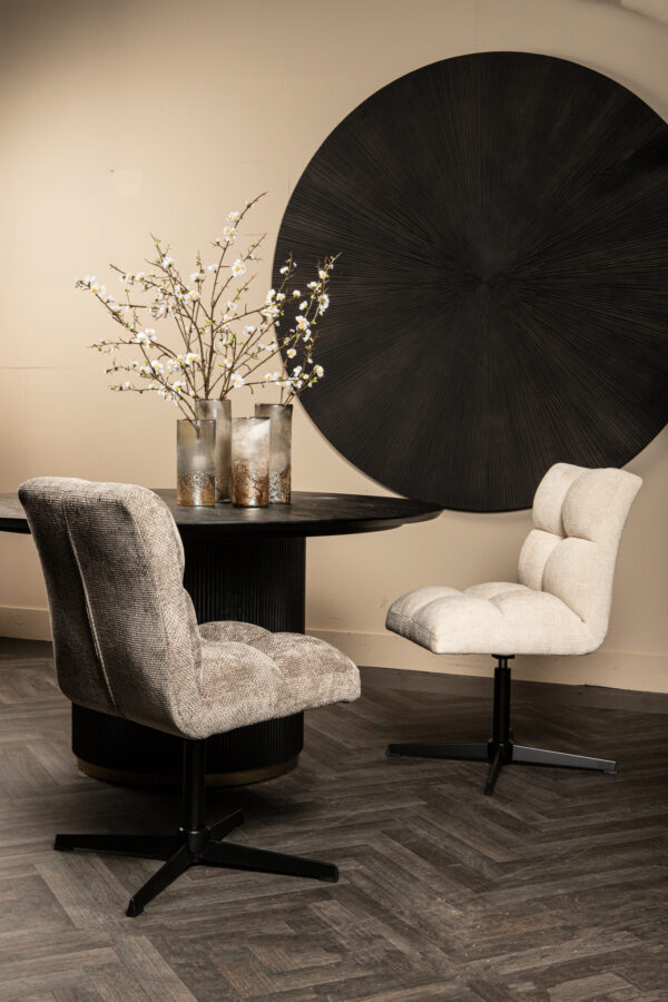 Masa dining neagra rotunda din lemn de mango 150Ø Xelle - imagine 9