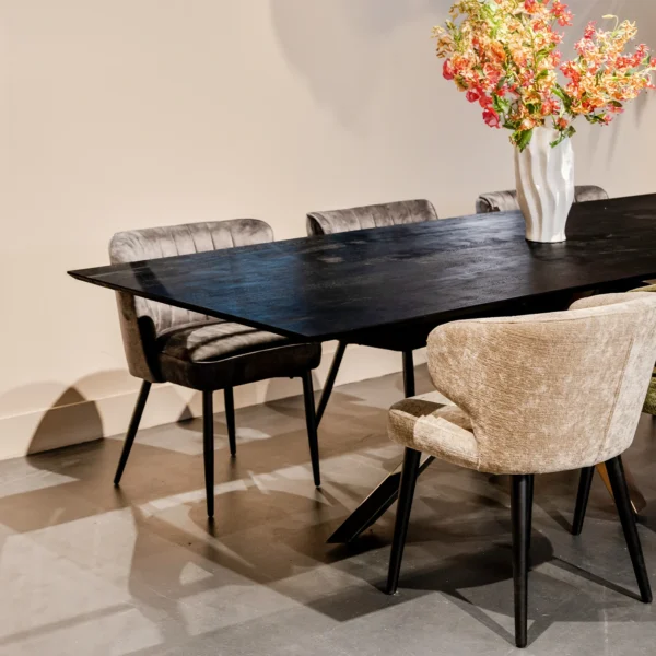 Masa dining neagra/auriu dreptunghiulara din lemn Ahab - imagine 8