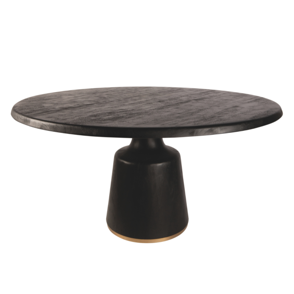 Masa dining neagra rotunda din lemn 150Ø Jacob