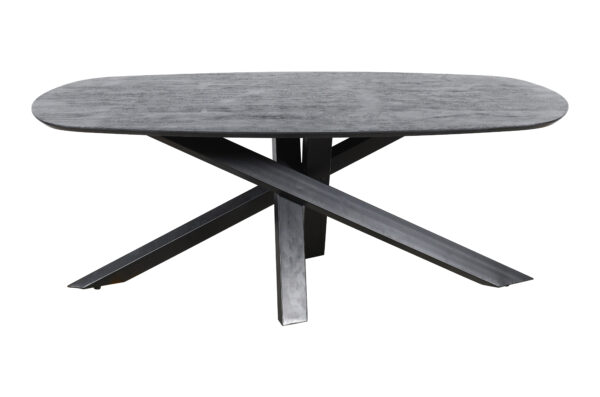Masa dining neagra ovala din lemn Ahab - imagine 3