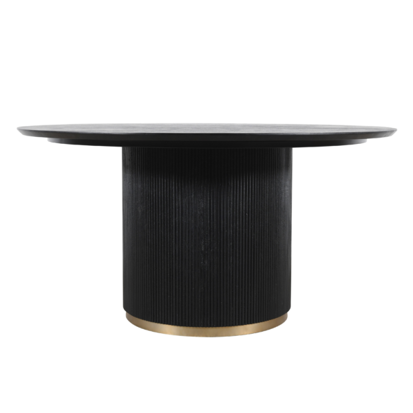 Masa dining neagra rotunda din lemn de mango 150Ø Xelle