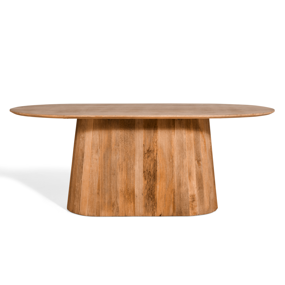 Masa dining ovala maro deschis din lemn 180 x 100 Mocha - imagine 2