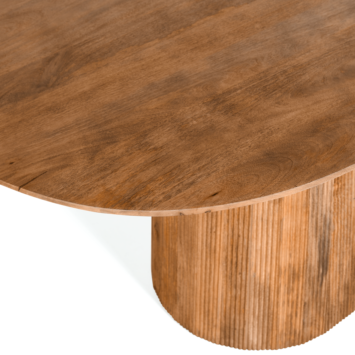 Masa dining ovala maro deschis din lemn 180 x 100 Mocha - imagine 4
