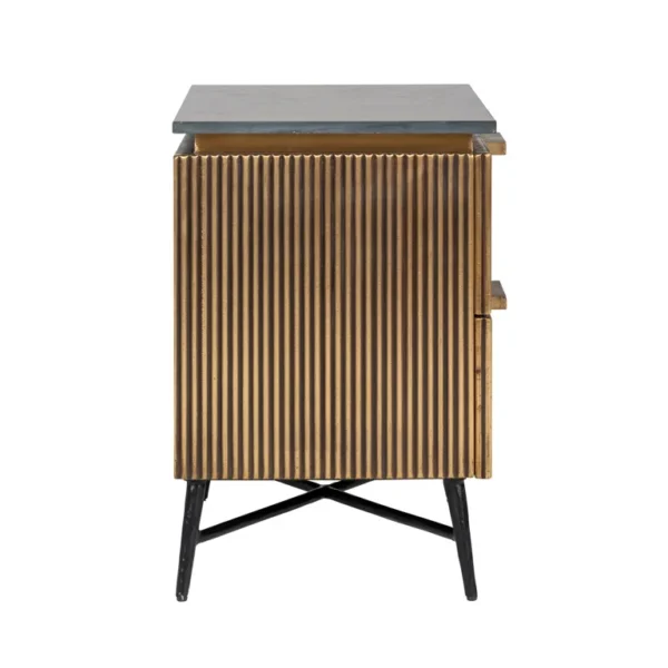 Noptiera aurie din MDF si marmura Ironville - imagine 4
