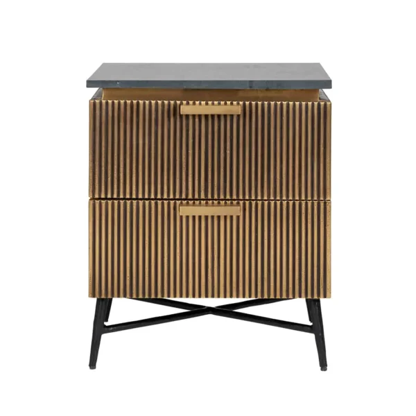 Noptiera aurie din MDF si marmura Ironville - imagine 2