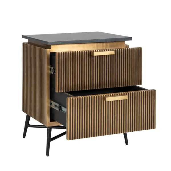 Noptiera aurie din MDF si marmura Ironville - imagine 3