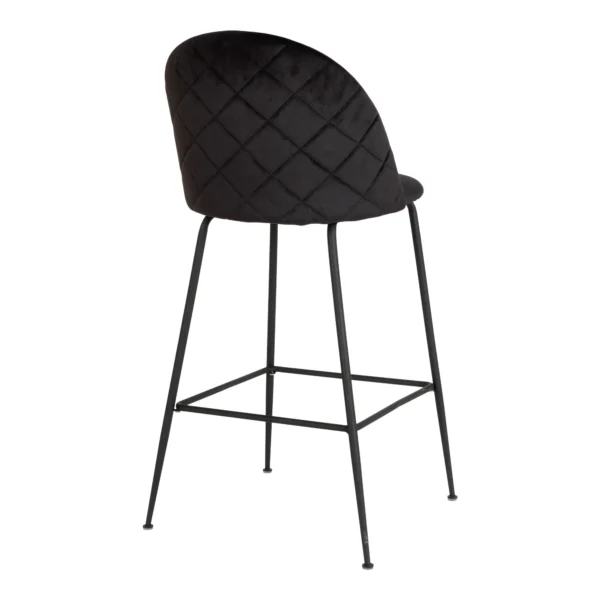 Set 2 scaune de bar negru/negru din catifea Lausanne - imagine 4