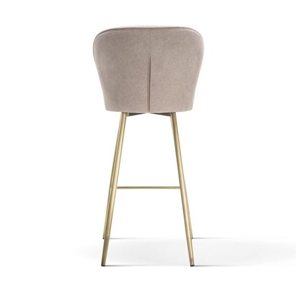 Scaun de bar roz prafuit/auriu mat din tesatura Aine - imagine 4