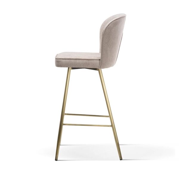 Scaun de bar roz prafuit/auriu mat din tesatura Aine - imagine 3