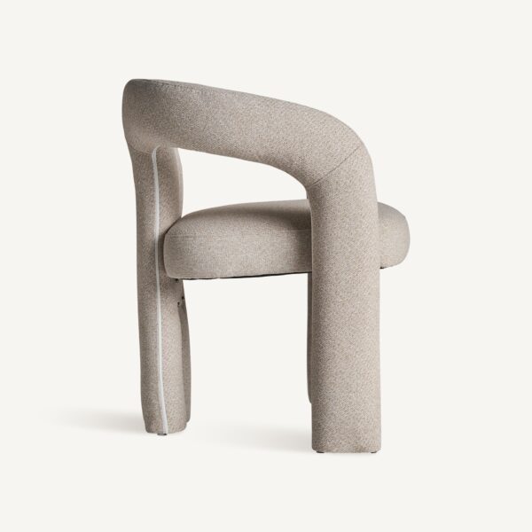 Scaun dining alb bej din tesatura de bumbac Chambery - imagine 3