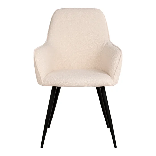 Set 2 scaune dining alb din tesatura boucle Harbo - imagine 2