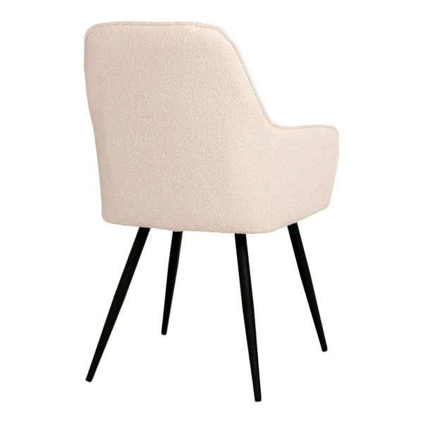 Set 2 scaune dining alb din tesatura boucle Harbo - imagine 4