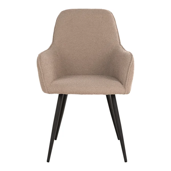 Set 2 scaune dining bej din tesatura boucle Harbo