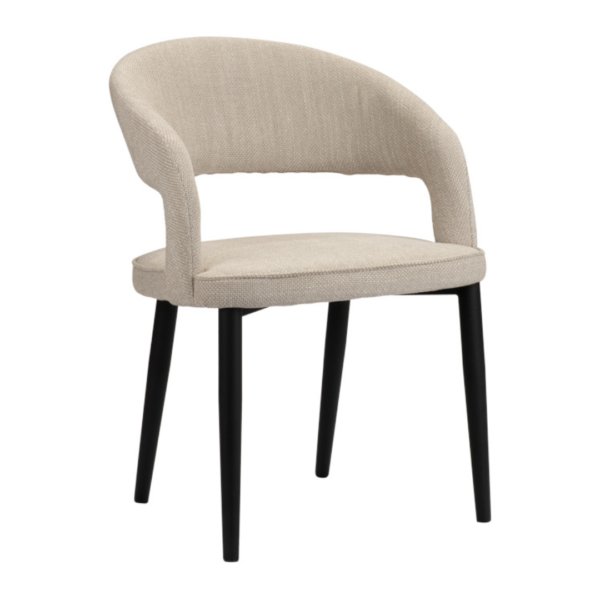 Set 2 scaune dining din tesatura bej deschis Noah