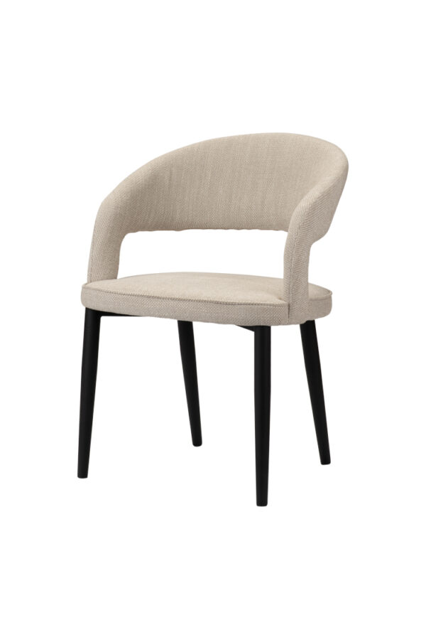 Set 2 scaune dining din tesatura bej deschis Noah - imagine 3