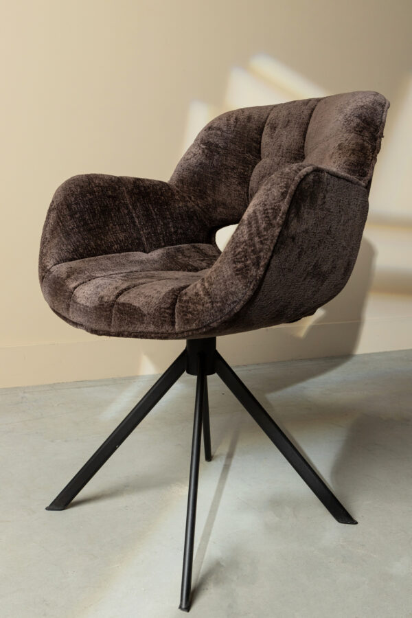 Set 2 scaune dining gri maro din tesatura Luisa - imagine 4