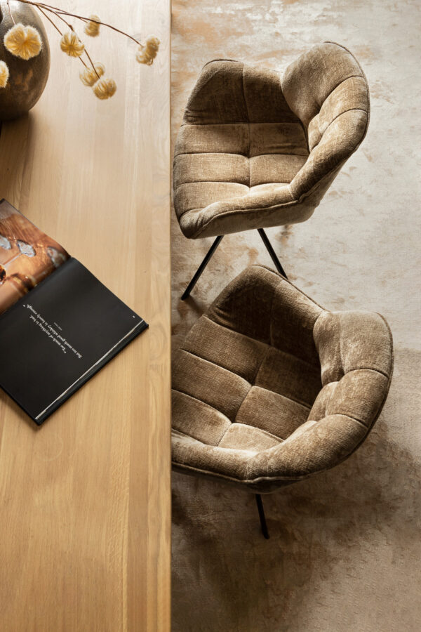 Set 2 scaune dining gri maro din tesatura Luisa - imagine 8