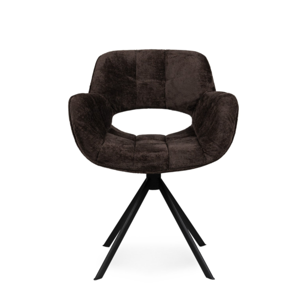 Set 2 scaune dining gri maro din tesatura Luisa