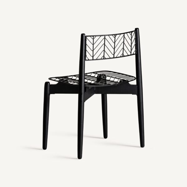 Set 2 scaune dining negru din lemn de mahon Plisse - imagine 3