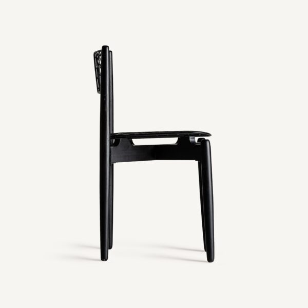Set 2 scaune dining negru din lemn de mahon Plisse - imagine 4