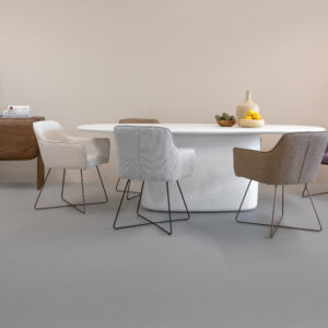 Set 2 scaune dining din tesatura mov/roze Hofu