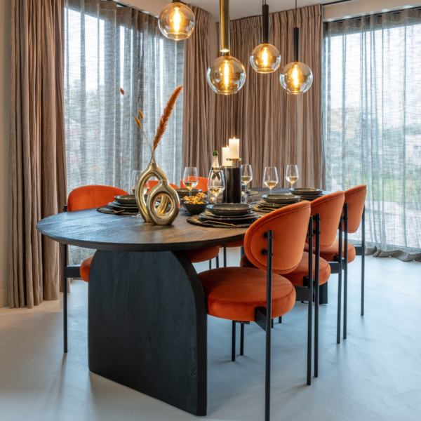Masa dining neagra din lemn de mango Atlas - imagine 2