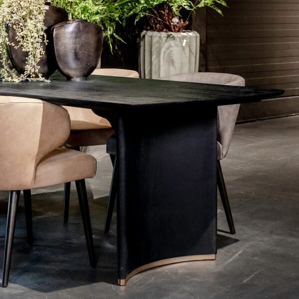Masa dining neagra dreptunghiulara din lemn 200x100 Ostara - imagine 9
