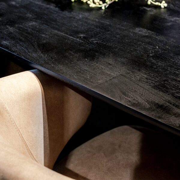 Masa dining neagra dreptunghiulara din lemn 200x100 Ostara - imagine 8