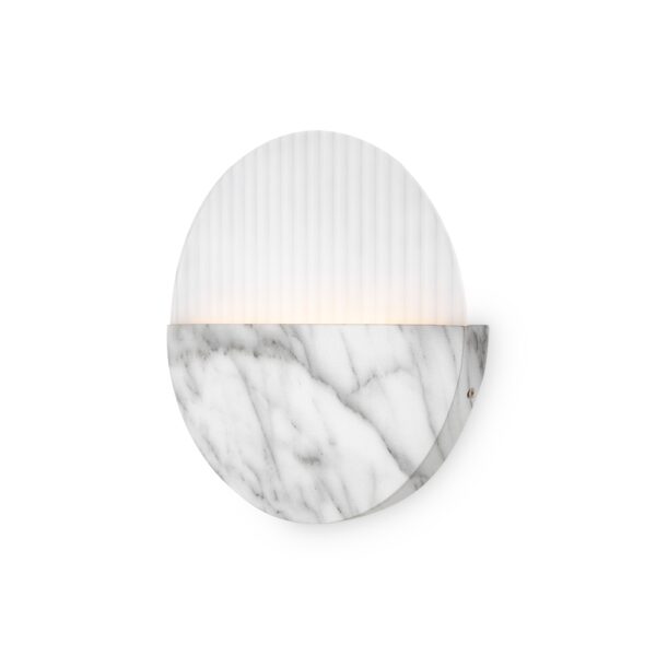 Aplica de perete gri marmura/alba cu led Moon - imagine 3