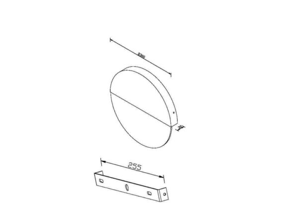 Aplica de perete gri marmura/alba cu led Moon - imagine 5