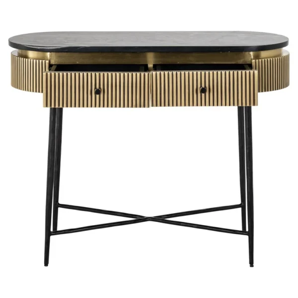 Consola aurie/neagra din MDF si marmura Ironville - imagine 4