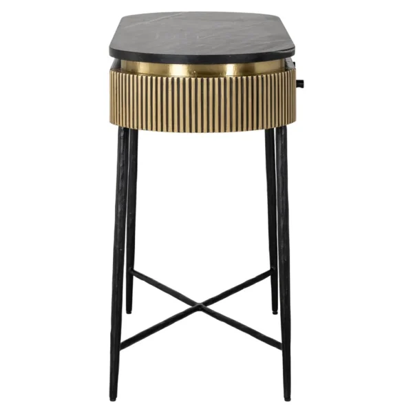 Consola aurie/neagra din MDF si marmura Ironville - imagine 6