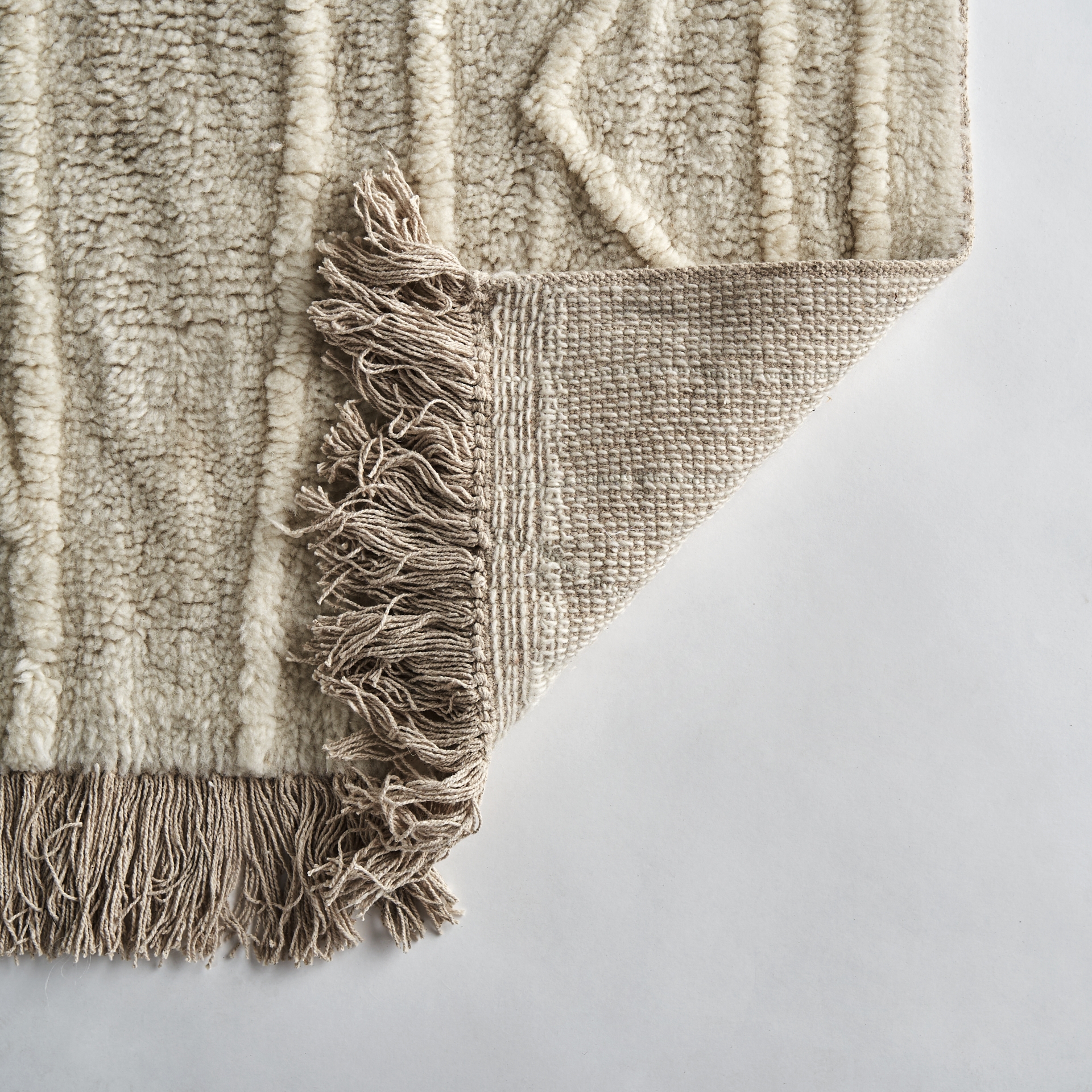 Covor crem din lana si fibre naturale 200x300 Yvonne - imagine 4