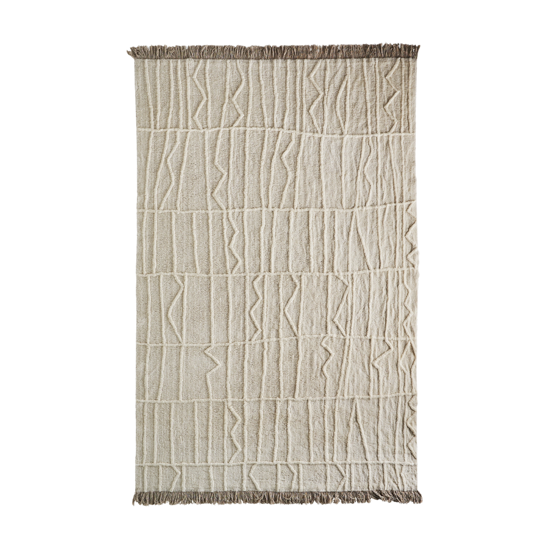 Covor crem din lana si fibre naturale 200x300 Yvonne
