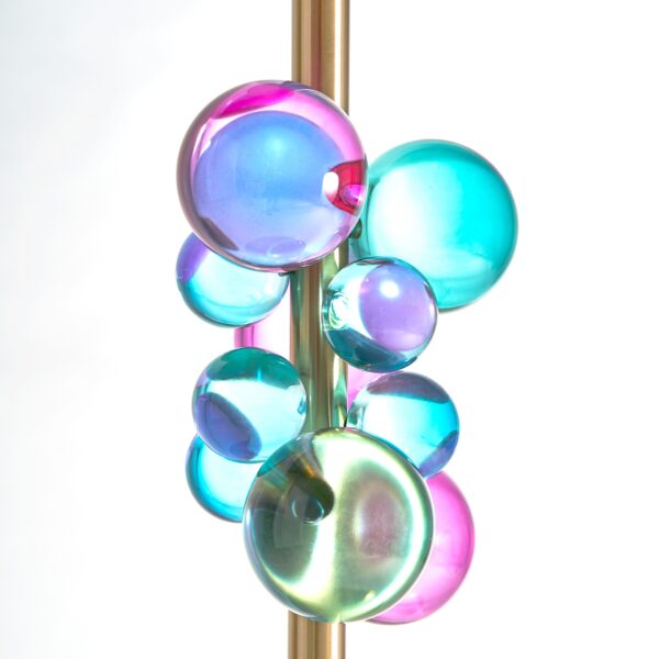 Lampadar multicolor din cristal, fier si marmura Rio - imagine 2