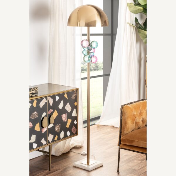 Lampadar multicolor din cristal, fier si marmura Rio - imagine 4