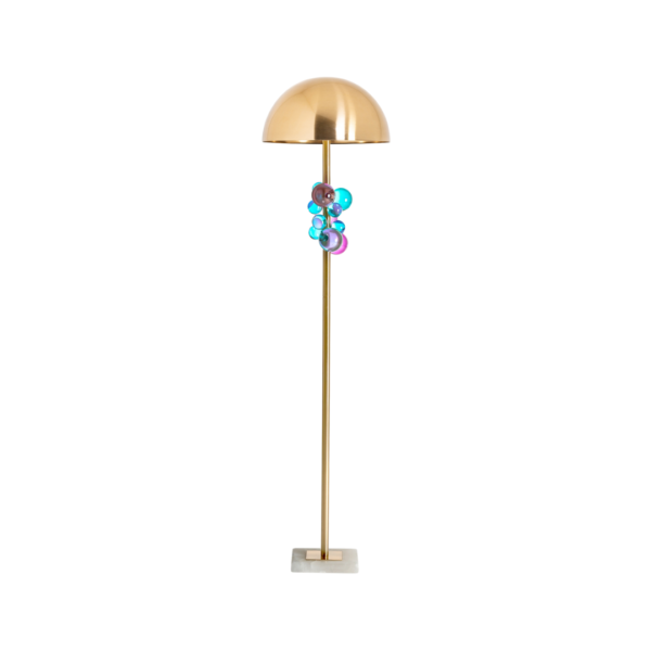 Lampadar multicolor din cristal, fier si marmura Rio